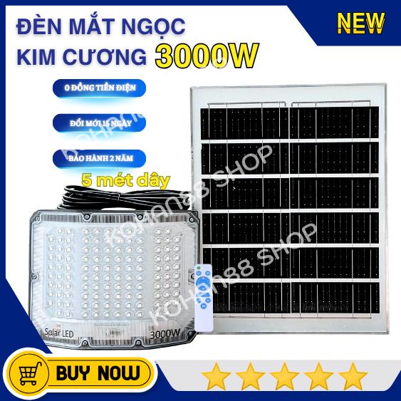  NEW  Đèn Mắt Ngọc Kim Cương Thấu Kính năng lượng mặt trời 3000W thế hệ mới Đèn mắt ngọc thế hệ mới led 5730 chống nước IP69 Sáng xuyên đêm 10-12 tiếng tấm pin 45x35cm 
