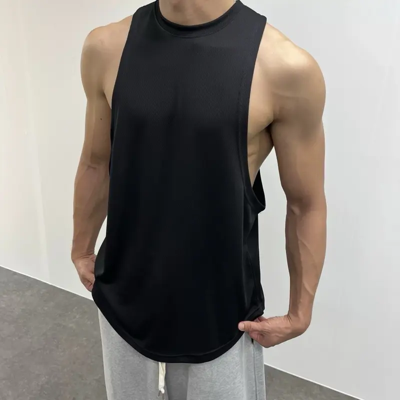 Tanktop nam nách khoét sâu , vải thun mè lưới thể thao [ Mã 80 ] Menswear Cổ Tròn Thun 4
