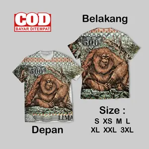 Kaos FullPrint Uangn Pecahan Rupiah Wallpaper Keren | T Shirt AOP Uang Rupiah Wallpaper Depan Belakang