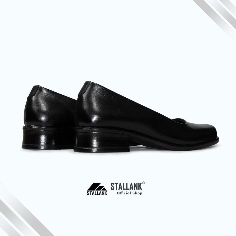 STALLANK || Sepatu Pantofel Kerja Wanita Asli Kulit Heels Shoes Hitam 4