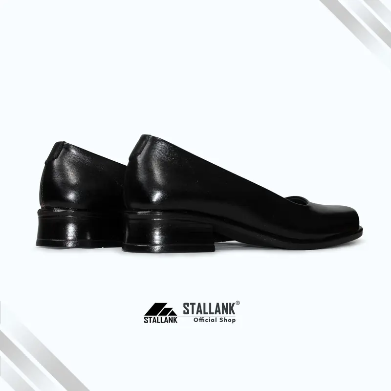 STALLANK || Sepatu Pantofel Kerja Wanita Asli Kulit Heels Shoes Hitam 4