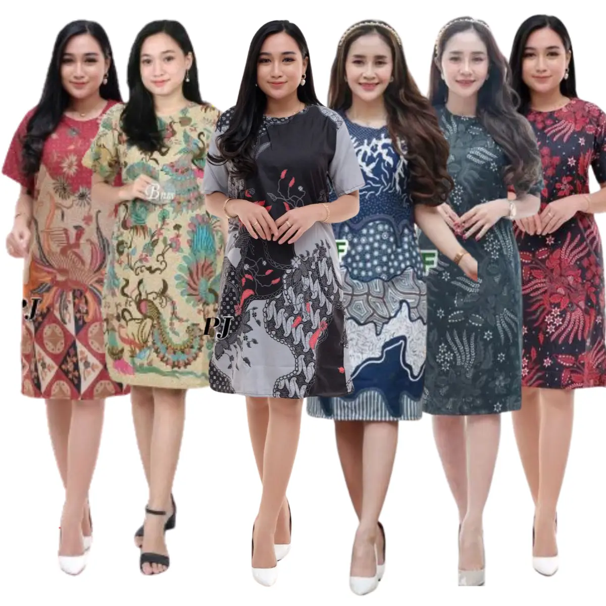 Dress Batik Wanita Modern M L XL XXL Jumbo Motif Kekinian Katun Lembut Seragam Natal
