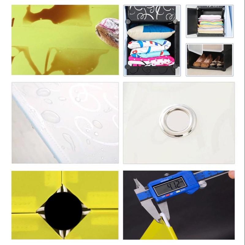 BAS Lemari susun plastik rak serbaguna bedside table rak penyimpanan rak buku keranjang baju karakter 3 kotak 5