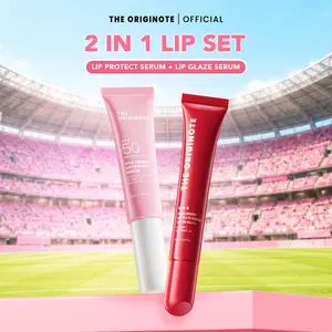 The Originote Lip Product Gather - Hyaluberry Lip Serum & Lip Glaze SPF50 PA+++ 10ml/7ml Lip Treatment Lip Gloss Bibir Perawatan Melembutkan skincare glow brightening untuk vc ve hyaluronate wajah facial tint up lip oil kering balm