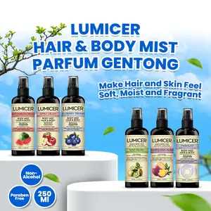 LUMICER HAIR & BODY MIST (250 ML) - Parfum Gentong Aroma Fresh Fruity Sweet Soft Apple Kiwi Blueberry Watermelon Marquissa Twilight Parfum Aroma Buah Pria Wanita Unisex Wangi Tahan Lama Halal