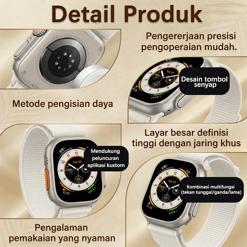 MARQ Diskon Idul Fitri 2026 Smart Watch Desain Minimalis Warna Putih Hitam Modis Elegan untuk Pria Wanita