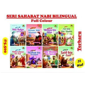 Paket isi 8 Buku Cerita Anak Bergambar Bilingual Seri Sahabat Nabi Serba Jaya Books