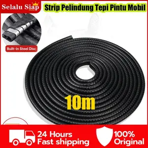 (dalam Stok, Dikirim Dari Jakarta) Kualitas Tinggi 5m 10m Logam Pelindung Tepi Pintu Strip Mobil Kebisingan Penyegel Segel Karet Pelindung Suara Pelindung Tepi Pintu Car Door Edge Scratch Protector