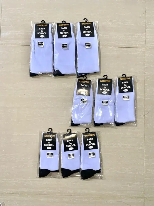 Kaos Kaki Anak Sekolah SD SMP SMA Hitam Putih 3 Pasang Termurah Sudah Kemas - Fashion 0