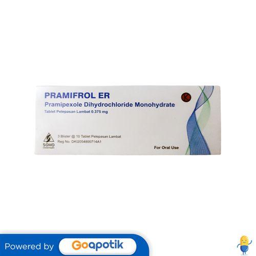 PRAMIFROL ER 0.375 MG BOX 30 TABLET