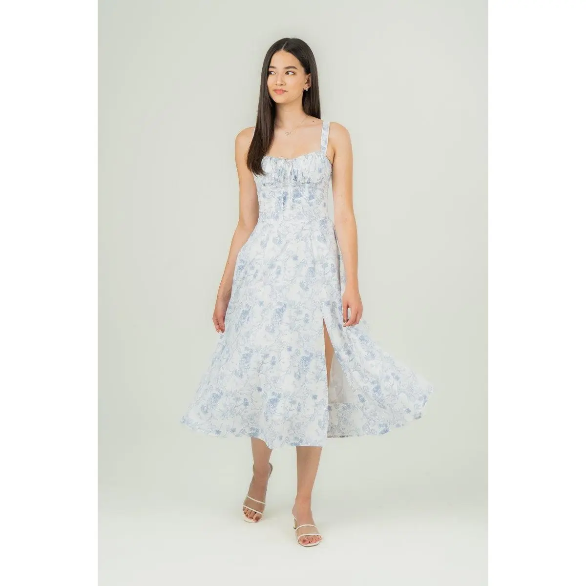 Kareena Dress in Blue Floral