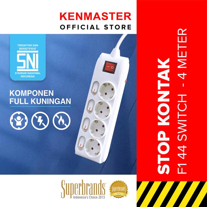 Gambar Kenmaster Stop Kontak 4 Meter F1-44 Switch - 4 Lubang - STKA185 dari Kenmaster Official Store Kota Administrasi Jakarta Utara Tokopedia