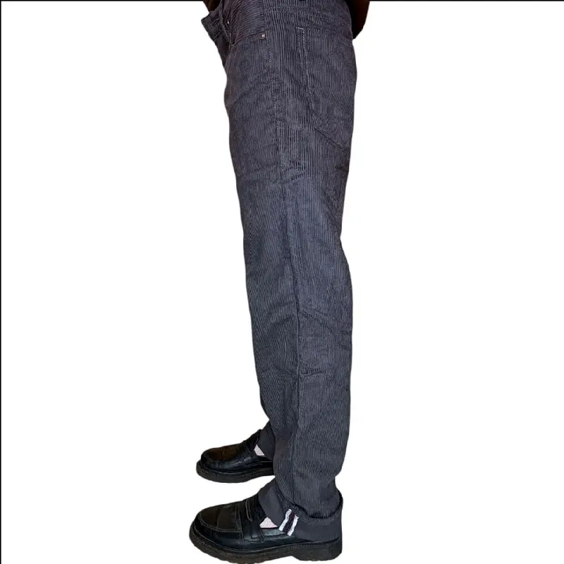 CELANA CORDUROY PANJANG STRECH REGULAR DARK GREY & ARMY [ Motif Selvedge ] 3