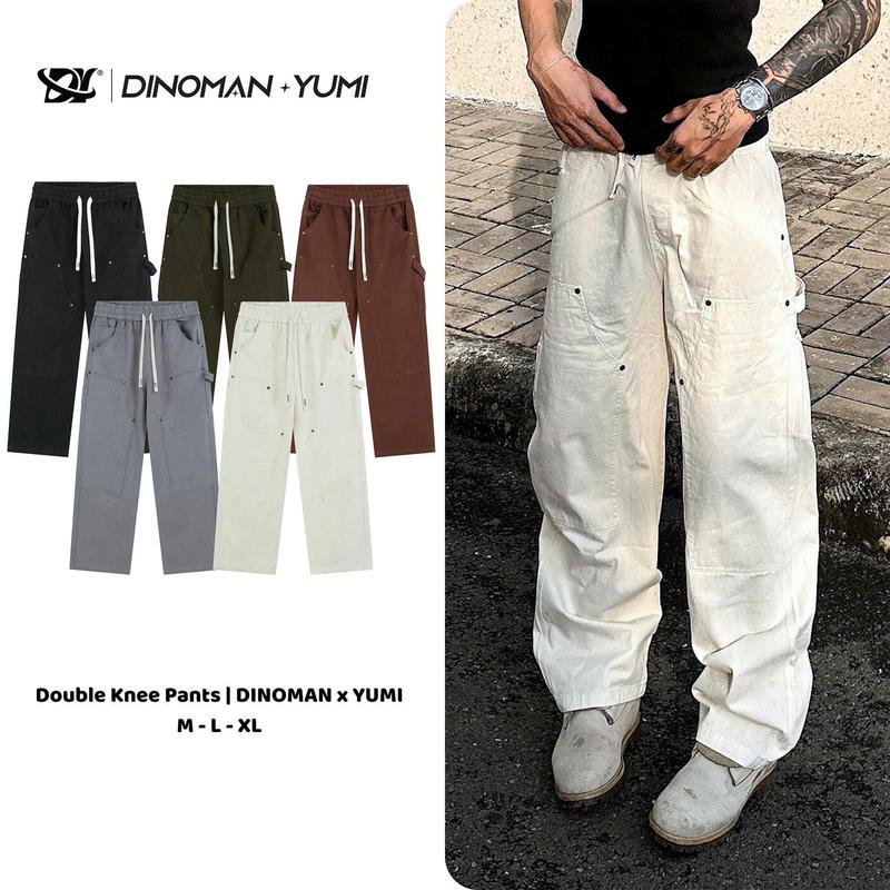 Quần Kaki Double Knee DINOMAN Chất Liệu Kaki Mềm Dày Dặn Đã Xử Lý 300GSM Phong Cách Trẻ Trung - QTH03