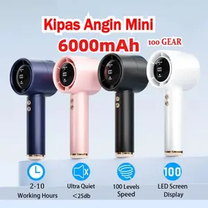 【COD】High-speed Kipas 100 Gear Wind Kipas Angin Digital Display Adjustable Turbo Kipas Tangan Elektrik