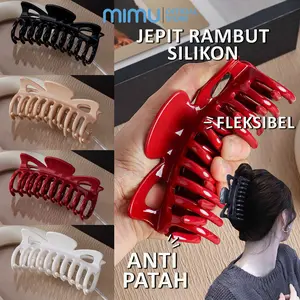 MIMU Jedai Wave Comb 12cm Jumbo Silikon Jepitan Rambut Fleksibel Anti Patah Hair Claw Clip Flexible Model Jepitan Korea