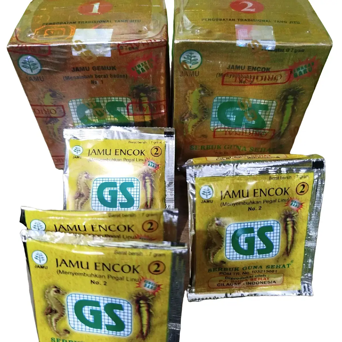 jamu GS serbuk no 1 - 2 original, 1 kotak isi 25 sachet