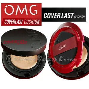 OMG Oh My Glam Coverlast Cushion 15g Sensitive Skin - Cushion Foundation Concealer Skin Tint Make Up - High Coverage Dewy Finish - Poreless Cushion-Glow Cushion-Tahan Lama Hingga 12 Jam Tanpa Oksidasi Liquid
