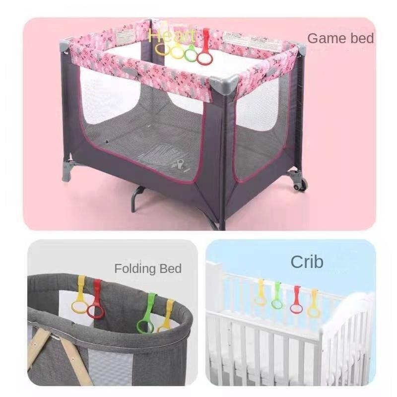 1/4pcs Gift Plastic Playpen Pull Ring Baby Walking Assist Tools Playpen Accessories Stand Rings Light Weight Baby Crib Hooks Playpen 4