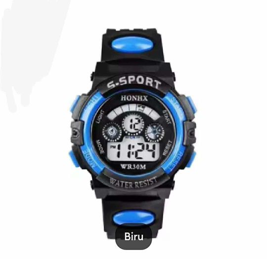 Jam Tangan Rubber S-Sport 1790 Honhx Geneva Digital Terlaris Sport Harga Grosir S-1790 JF038 A233
