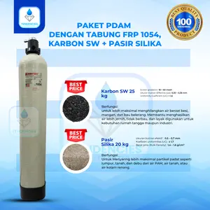 PAKET PDAM  DENGAN TABUNG FRP 1054,  KARBON SW + PASIR SILIKA - HIGH CARBON + PASIR SILIKA