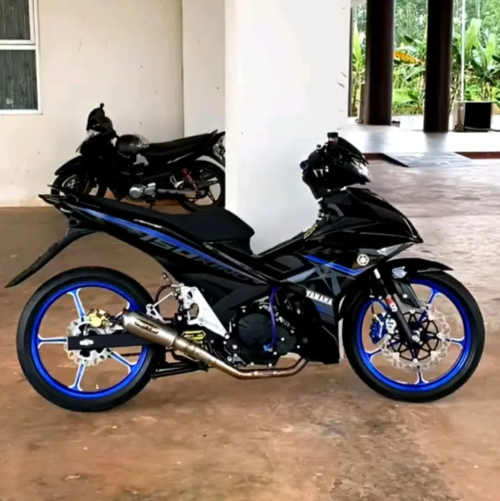 striping sticker standar ORI Yamaha mx king 150 biru silver 0