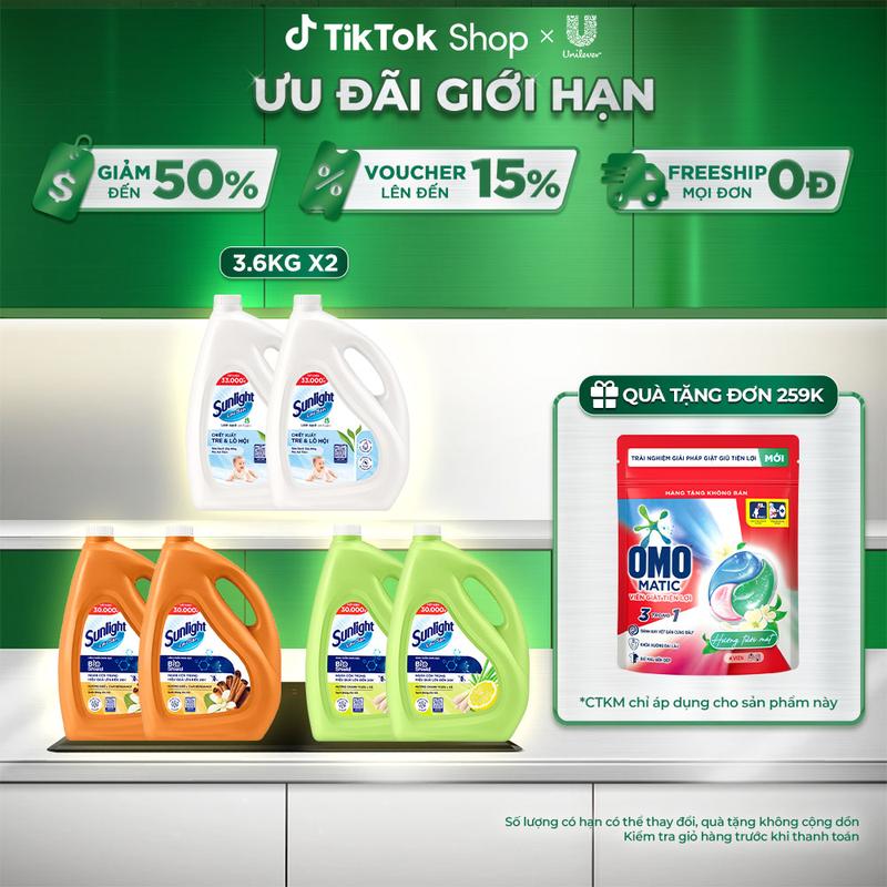 Combo 2 Nước lau sàn Cao Cấp Sunlight |Bioshield Ngăn côn trùng hiệu quả | Chanh & Sả | Quế & Cam | Tre & Lô hội - Chai 3.6 KG [3]
