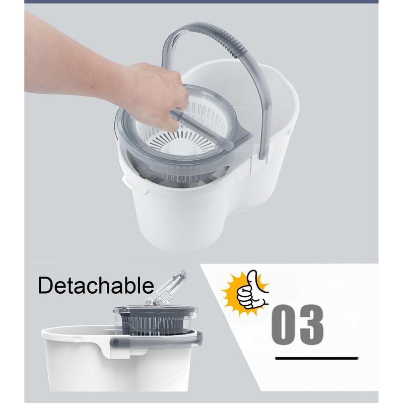 [SupaMop] Upgrade M500 Spin Mop Set 1 Year Warranty Free 2 Mop Heads 4