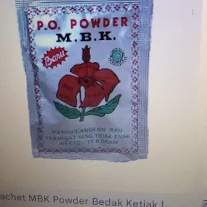 (Isi 12 Pcs) M.B.K. P.O. Powder Putih / Silver - Menghilangkan Bau Keringat yang Tidak Enak - Netto 13.6 Gram - Produk Original