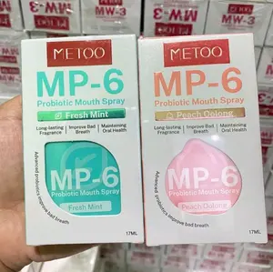 Metoo MP-6 Probiotic Mouthspray Aroma Tahan Lama Fresh Mint & Peach Oolong 17ML untuk Kesehatan Mulut