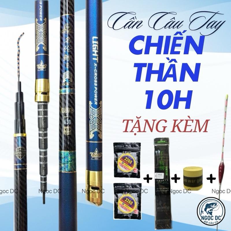 Cần Câu Tay Chiến Thần 10H Chuyên Săn Hàng - Tặng Full Phụ Kiện (Thẻo, Trục, Cuốn Cán, Phao)