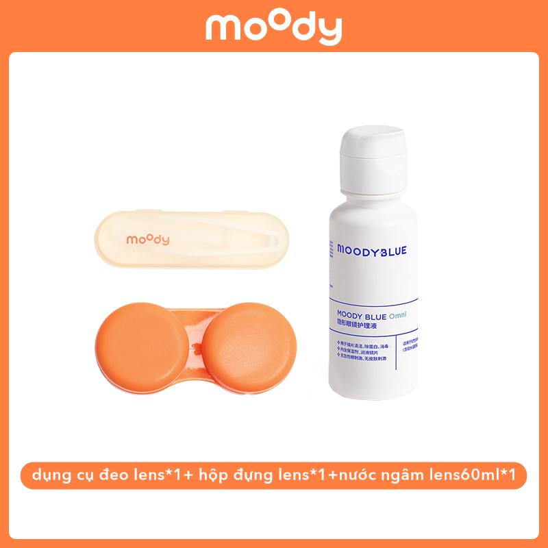Kính áp tròng dùng một lần Màu nâu tự nhiên Moody 's Kiểm tra dụng cụ đeo lens&hộp đựng lens&nước ngâm lens