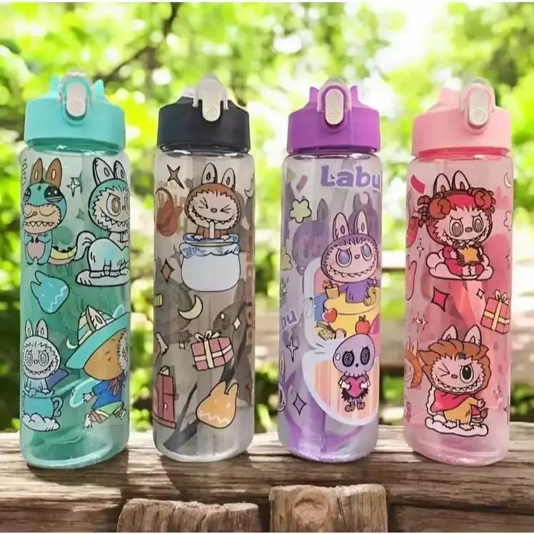 Botol Minum Anak Labubu Kapasitas 900ML Plus Tali Botol 3