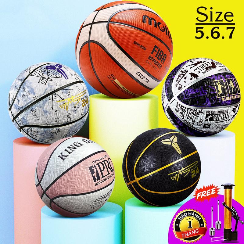 Bóng Rổ Da Cao Su Size Số 5 6 7 Banh Bóng Rổ Chính Hãng King Ball Nam Nữ Trẻ Em Thi Đấu Sân Bê Tông Outdoor Giá Rẻ