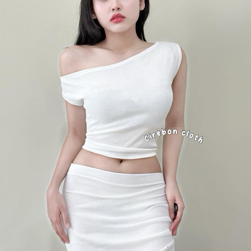 Cirebon Cloth - Nixie Top Off Shoulder / Sabrina Short Slevee / Atasan Wanita Crop Top / Baju Atasan Wanita Sabrin Panjang Pendek 0