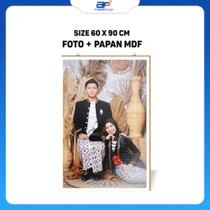 CETAK FOTO JUMBO 24 R (60X90 CM) BINGKAI MDF FOTO PREWEDDING / WALLDECOR / KELUARGA / AESTHETIC / HIASAN DINDING / WEDDING GATE