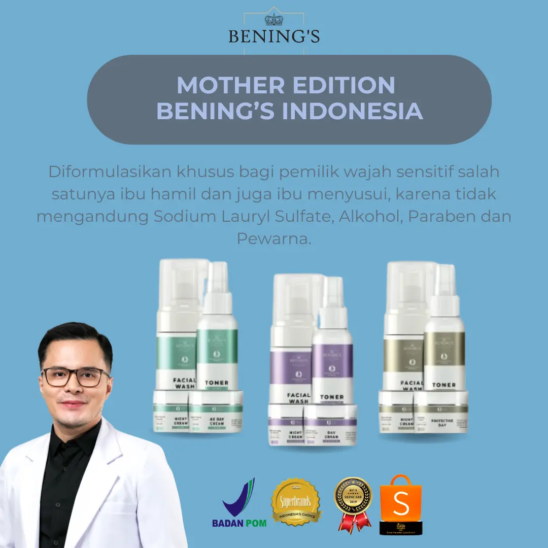 Benings by dr Oky Pratama Mother Edition Khusus Ibu Hamil/Menyusui Mengatasi Jerawat, Mencerahkan, dan Mengatasi Flek Hitam