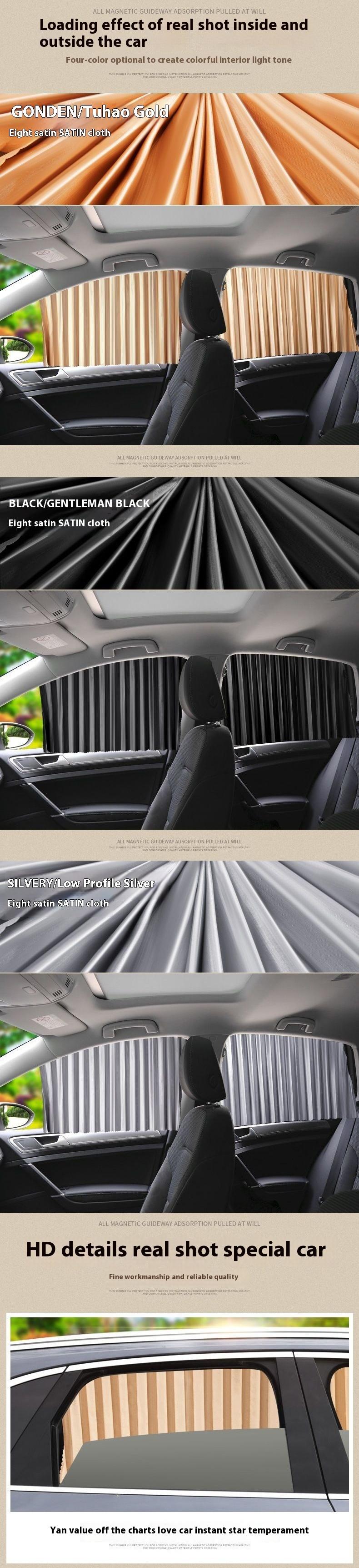 Product Introduction of Car sunshade, car sunshade, car window sunshade, sunshade, retractable track, side window, car interior magnetic curtain 2