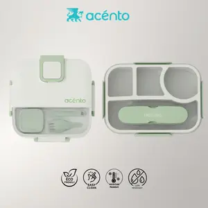 (NORMAL) ACENTO Lunch Box Premium 1100ml dan Lunch Box 1100ml 4 Sekat