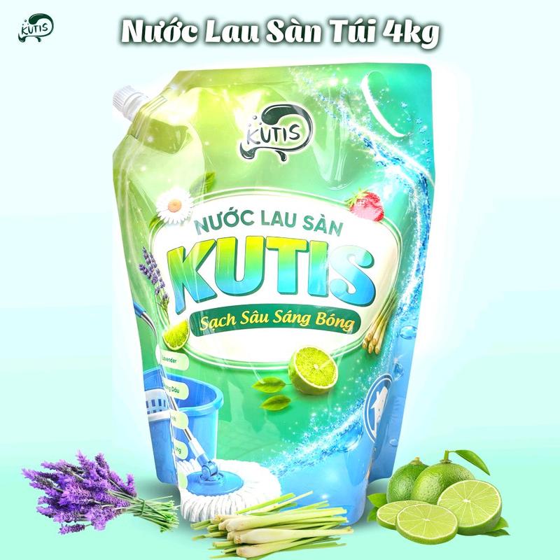 Túi 4Kg Nước Lau Sàn KuTis Làm Sạch Khử Mùi Hôi,Giúp Sàn Sáng Bóng-Đa Dạng Hương Thơm Tinh Dầu Thiên Nhiên-Diệt Khuẩn Xua Đuổi Côn Trùng