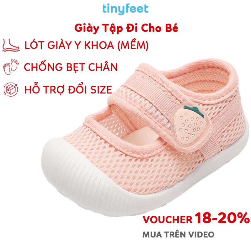 Giày Tập Đi Cho Bé TINYFEET WJ07 Siêu Nhẹ Chống Bè Chân Chống Trơn Trượt Dép Tập Đi Cho Bé Trai Bé Gái 1 Tuổi 2 Tuổi