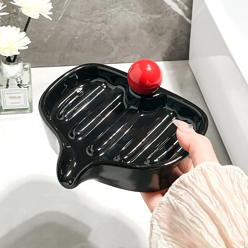 High Color Value Ceramic Bathroom Drainage Soap Box Creative Simple Soap Rack and Stand Bath & Toilet Supplies