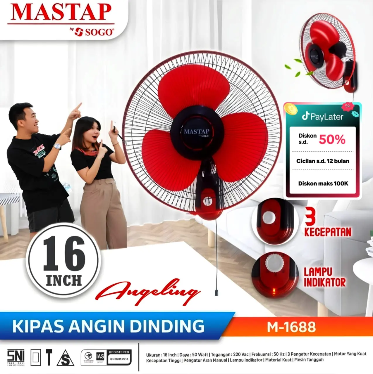Kipas Angin MASTAP 16in [ SNI - GARANSI ]