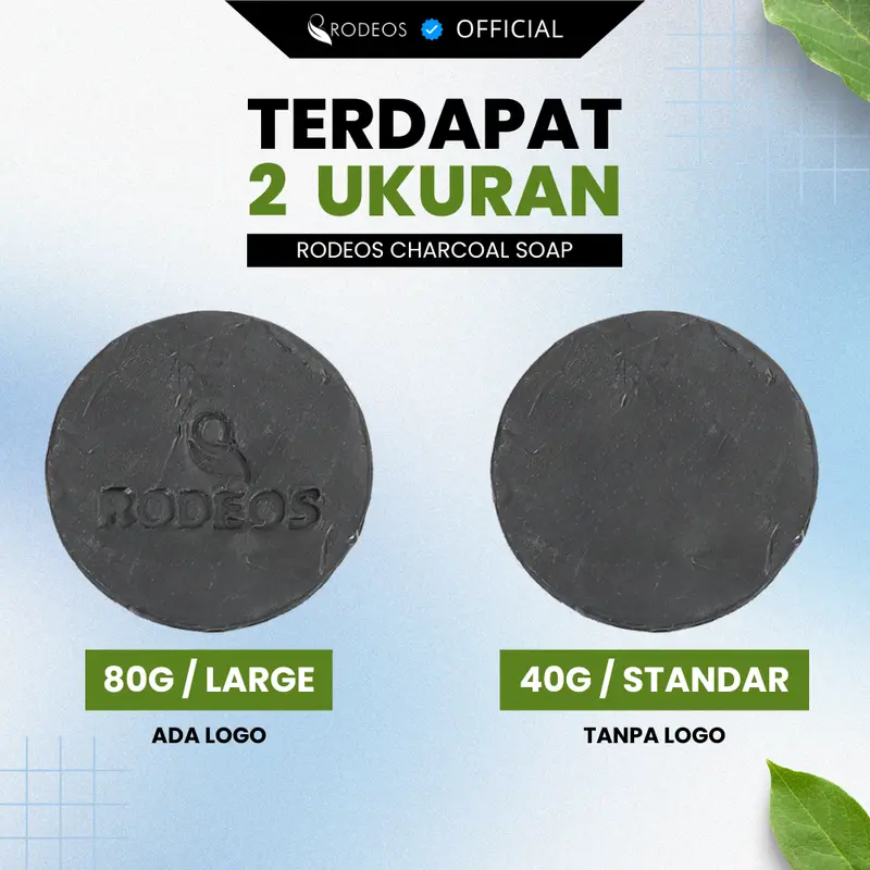 Paket Hemat 10 Pcs Rodeos Charcoal Soap 40g - Pencuci wajah, sabun anti jerawat, mencerahkan wajah, wajah berminyak, sabun charcoal, Kontrol Minyak Box Extract Facial Muka 1