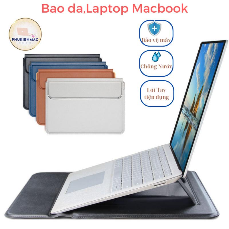 D.H STORE Bao da Macbook Air/Pro 13/14/15/16 inch Túi đựng laptop đa năng 3in1 Chống nước Chất liệu PU cao cấp Bảo vệ an toàn Tặng quà