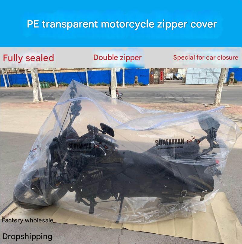 Motorcycle transparent cover – waterproof, wear-resistant, fully enclosed and sealed indoor motorcycle cover, specially designed for complete protection.
