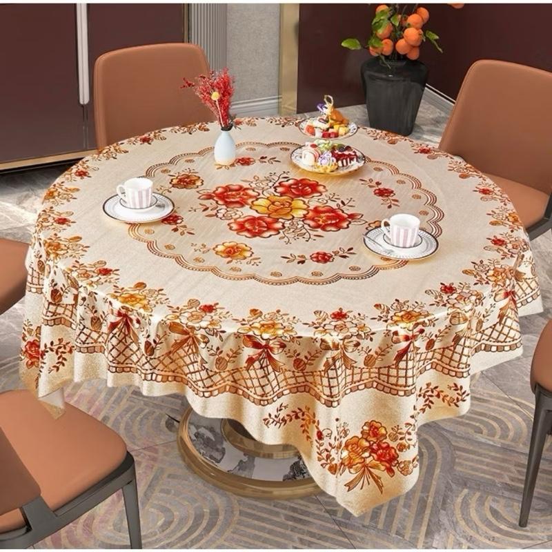 Khăn trải bàn tròn và vuông 3D 1,5m sang trọng không thấm nước chống thấm dầu mỡ dễ lau chùi