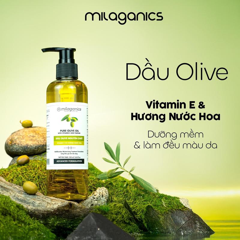  Body Oil Dầu Olive Dưỡng Mềm Mịn Da MILAGANICS - Dầu Oliu Ép Nguội Extra Light Nguyên Chất Dưỡng Mày - Dầu Dưỡng Ẩm Da Tay Dưỡng Môi Dưỡng Mi - Dầu Olive Mát Xa Mặt Nâng Cơ Spa Dưỡng Sinh Làm Đẹp Da Massage Mềm Women Dưỡng Thể Dưỡng Body 