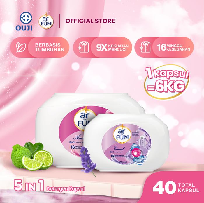 Gambar Ar FUM 5in1 Detergen Kapsul - Eternal & Amore Hard pack - 20 pcs x 2 dari Ouji Seiyaku Indonesia Kab. Bekasi Tokopedia