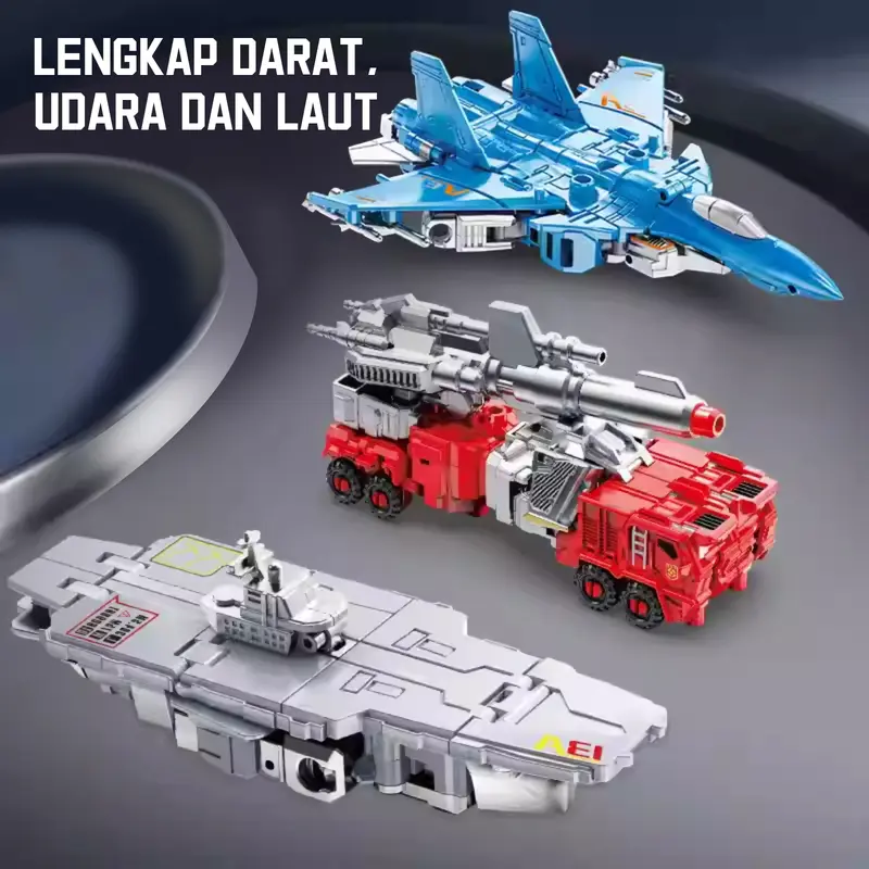Robot Darat dan Udara 2-in-1 - Mainan Transformasi Keren 7 Set Unik dengan Engsel Fleksibel, Cocok untuk Anak Toy miniforce  x miniatur  motor 2